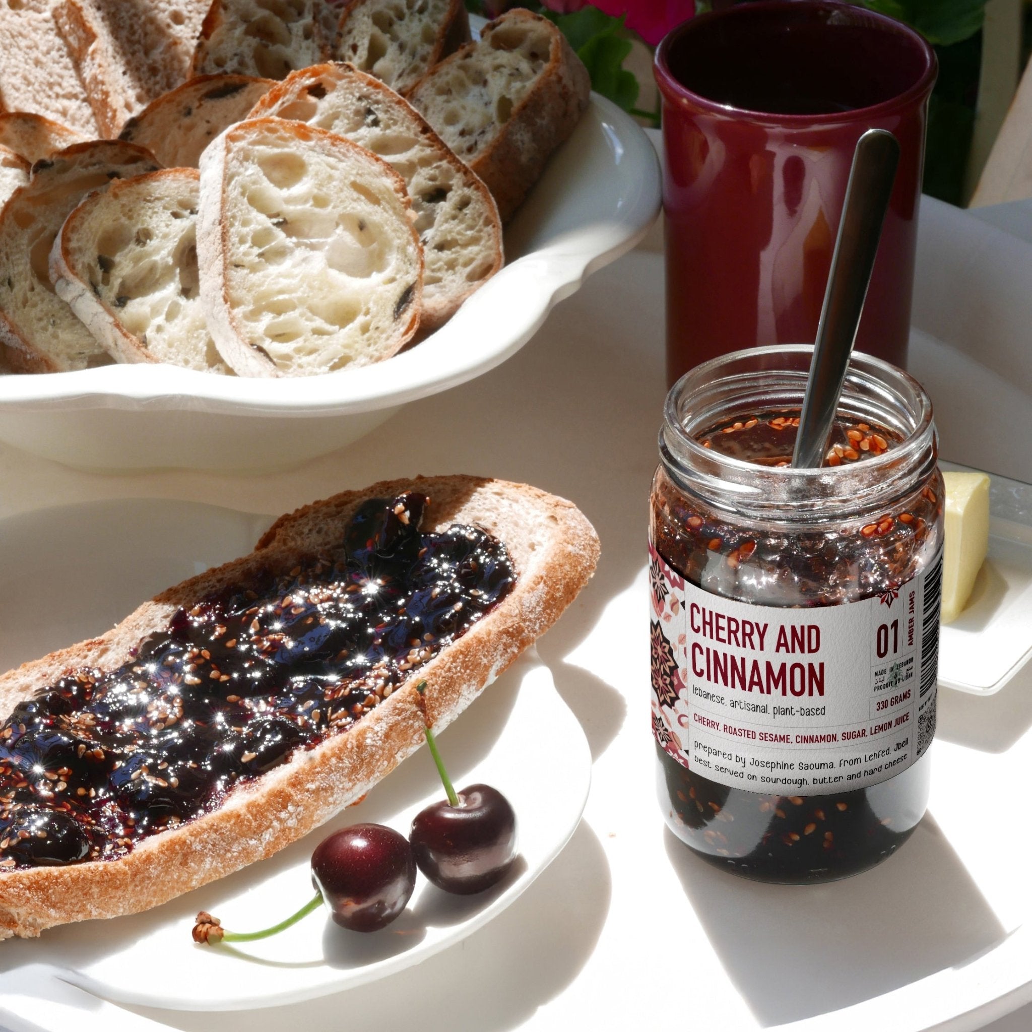 Cherry Cinnamon Sesame Jam - Lebanese Cherry Jam – Jar Thuraya