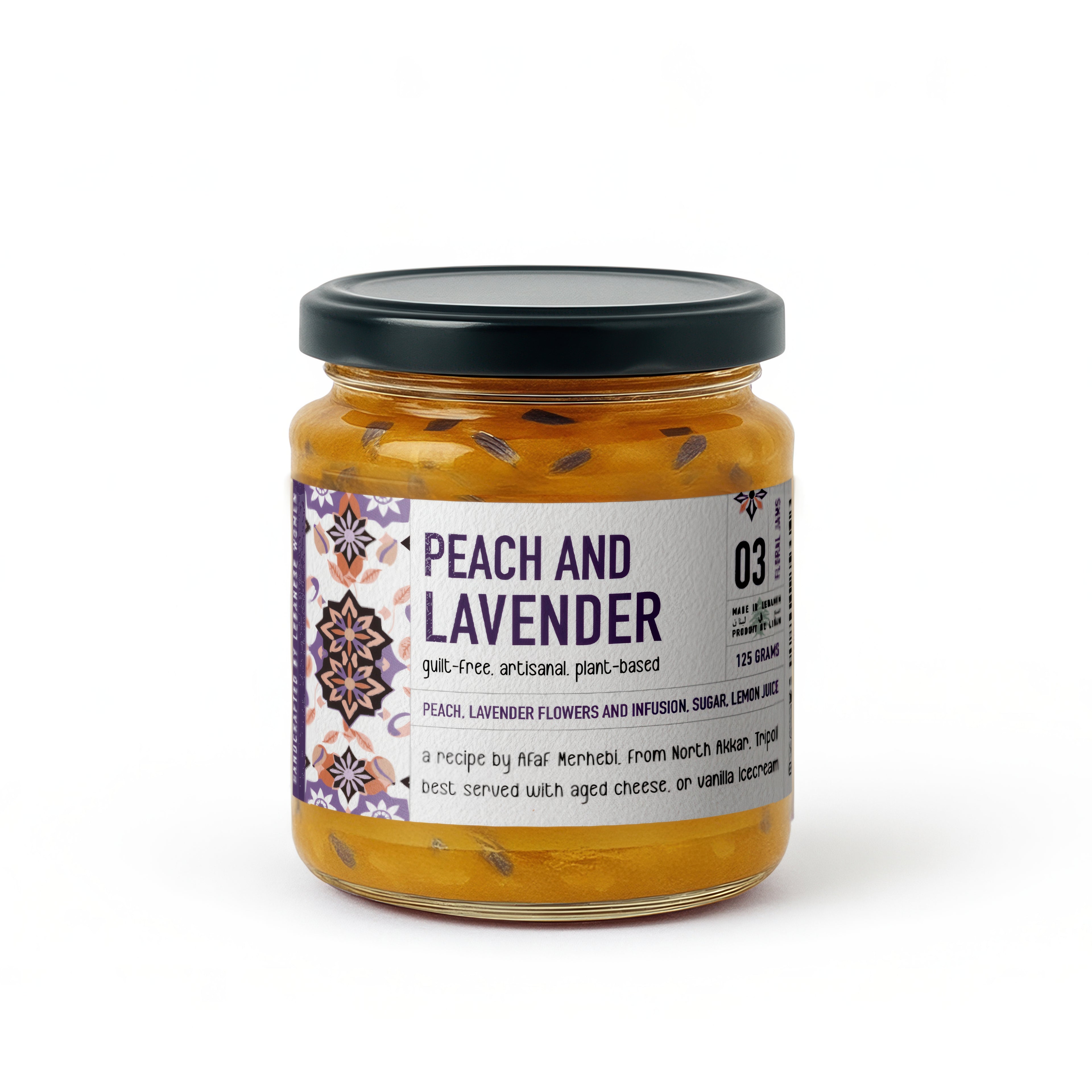 Peach and Lavender Flowers Jam