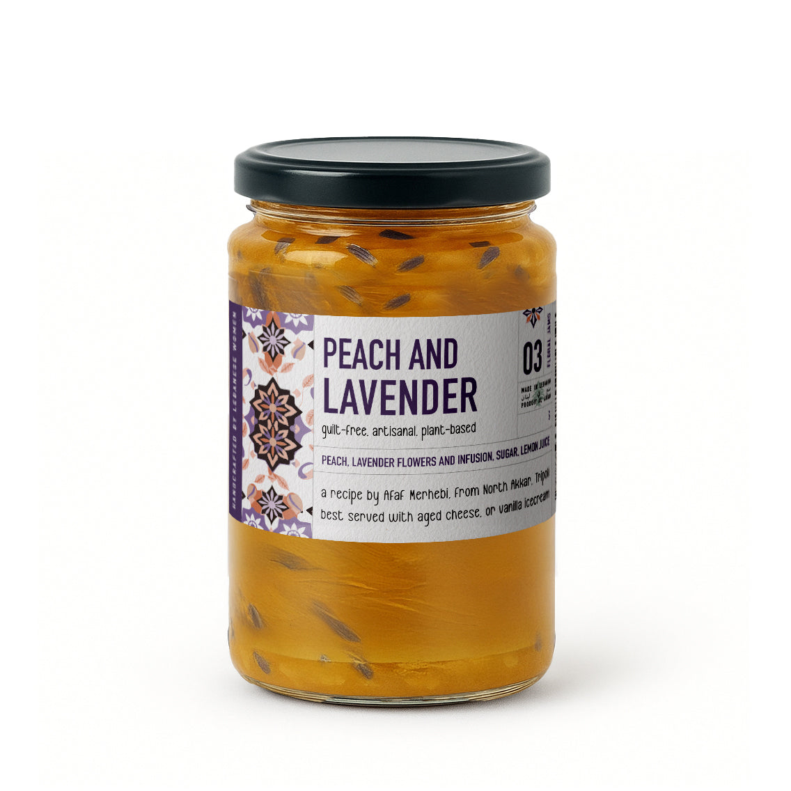 Peach and Lavender Flowers Jam