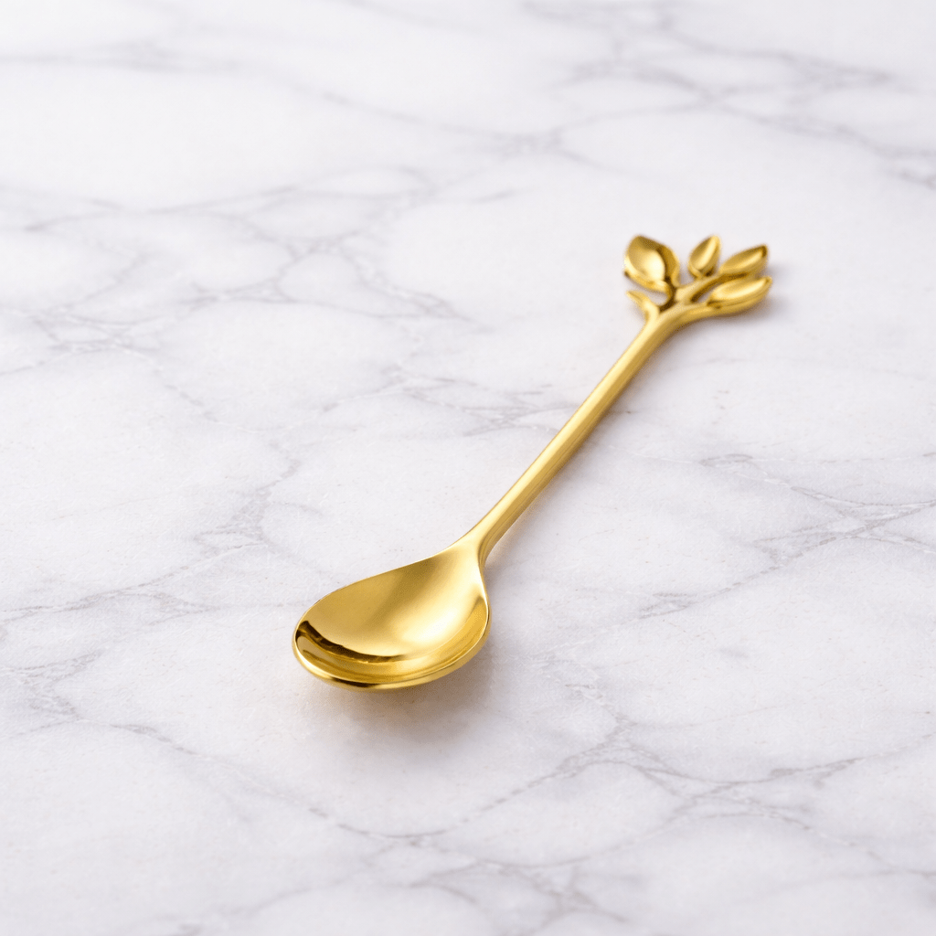 Gold serving spoon accessory for Jar Thuraya jams and spreads